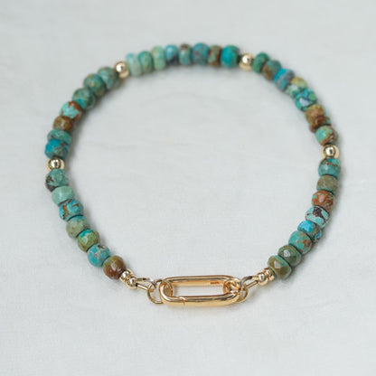 Earthy Turquoise Carabiner Bracelet