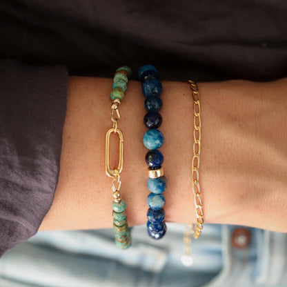 Earthy Turquoise Carabiner Bracelet