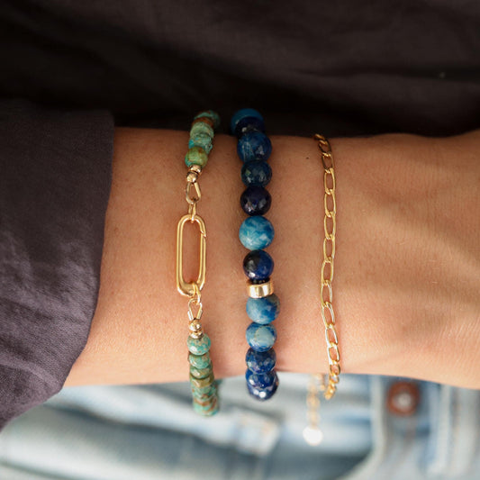 Earthy Turquoise Carabiner Bracelet