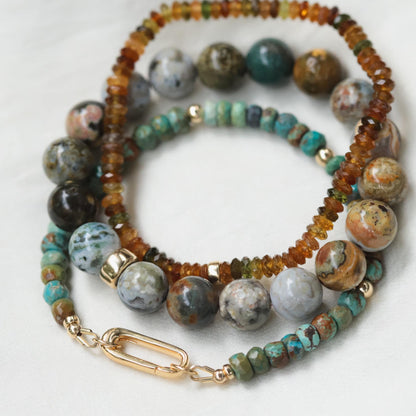 Earthy Turquoise Carabiner Bracelet