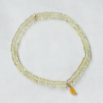 Limoncello Lemon Quartz Bracelet | beaded Lemon Quartz | [] dainty Lemon Quartz beaded bracelet | 14k gold filled | Lemon Quartz