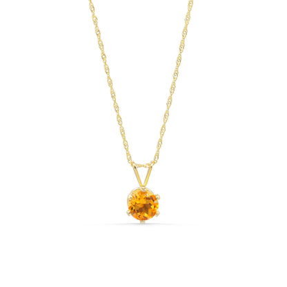 Citrine & Solid Gold Singapore Chain Necklace – One of a Kind