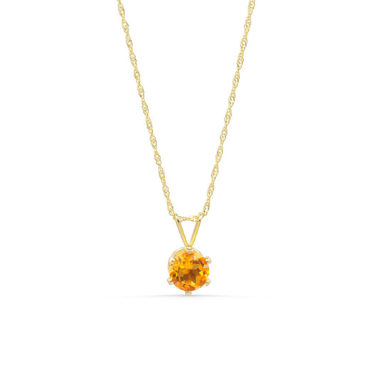 Citrine & Solid Gold Singapore Chain Necklace – One of a Kind