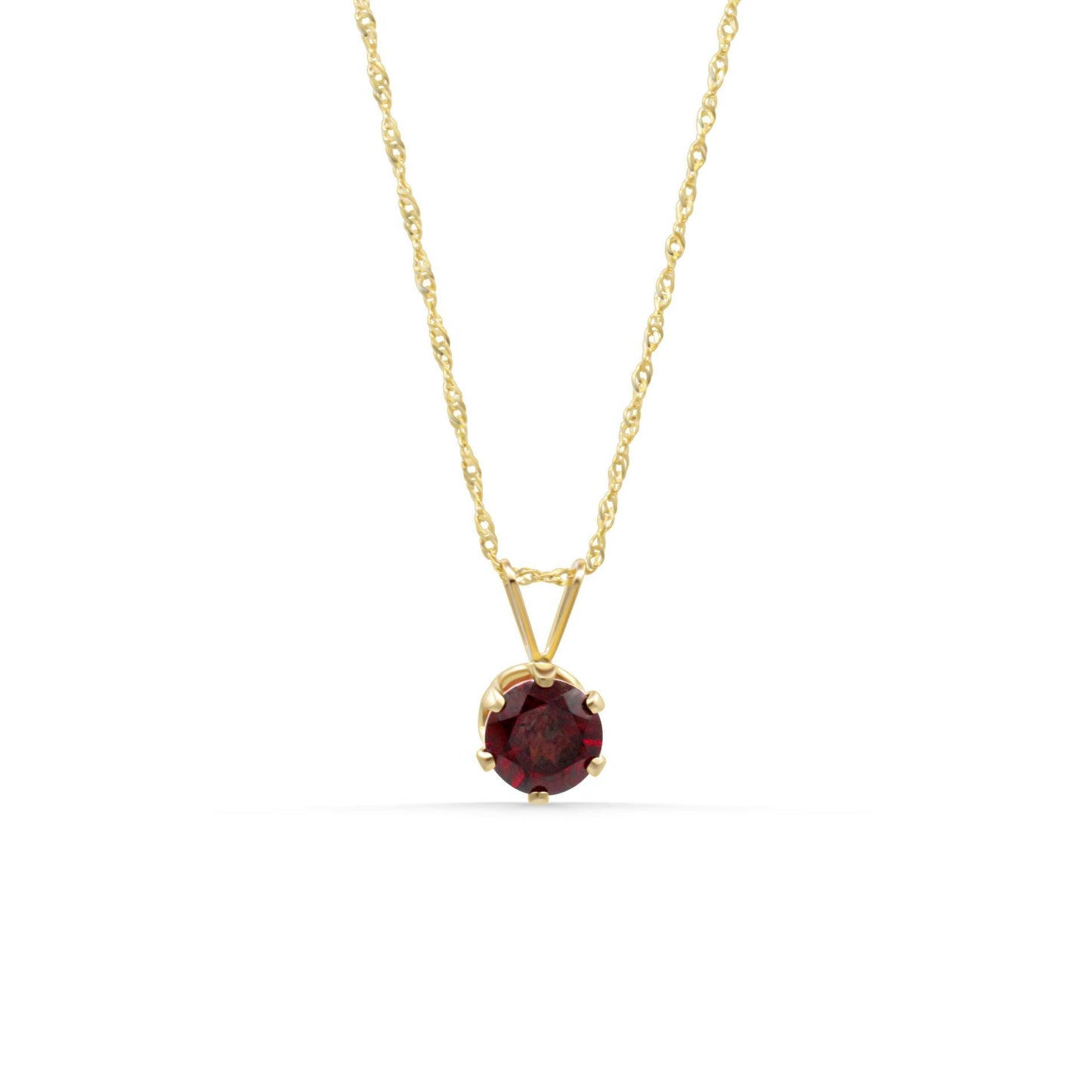 Garnet & Solid Gold Singapore Chain Necklace – One of a Kind