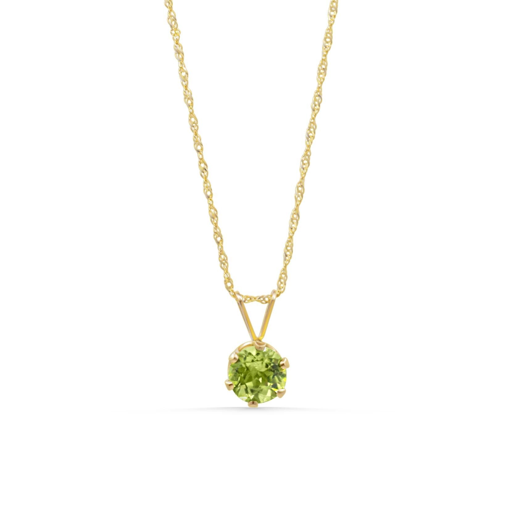 Peridot & Solid Gold Singapore Chain Necklace – One of a Kind