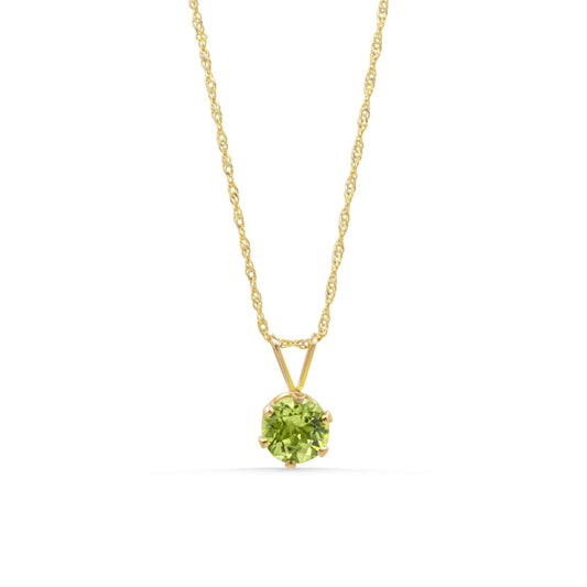Peridot & Solid Gold Singapore Chain Necklace – One of a Kind