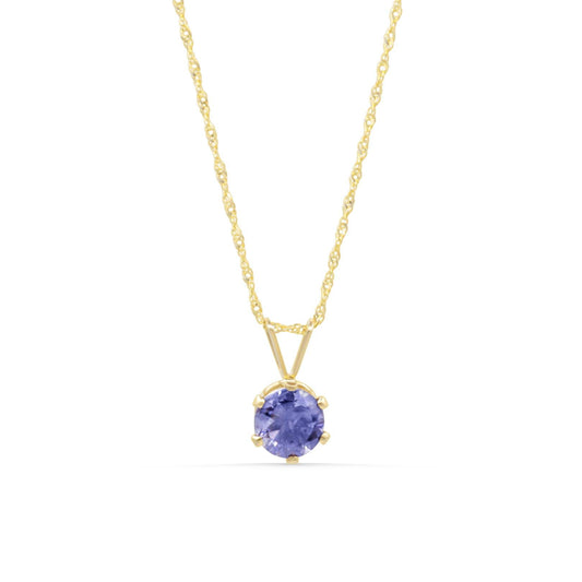Tanzanite & Solid Gold Singapore Chain Necklace – One of a Kind
