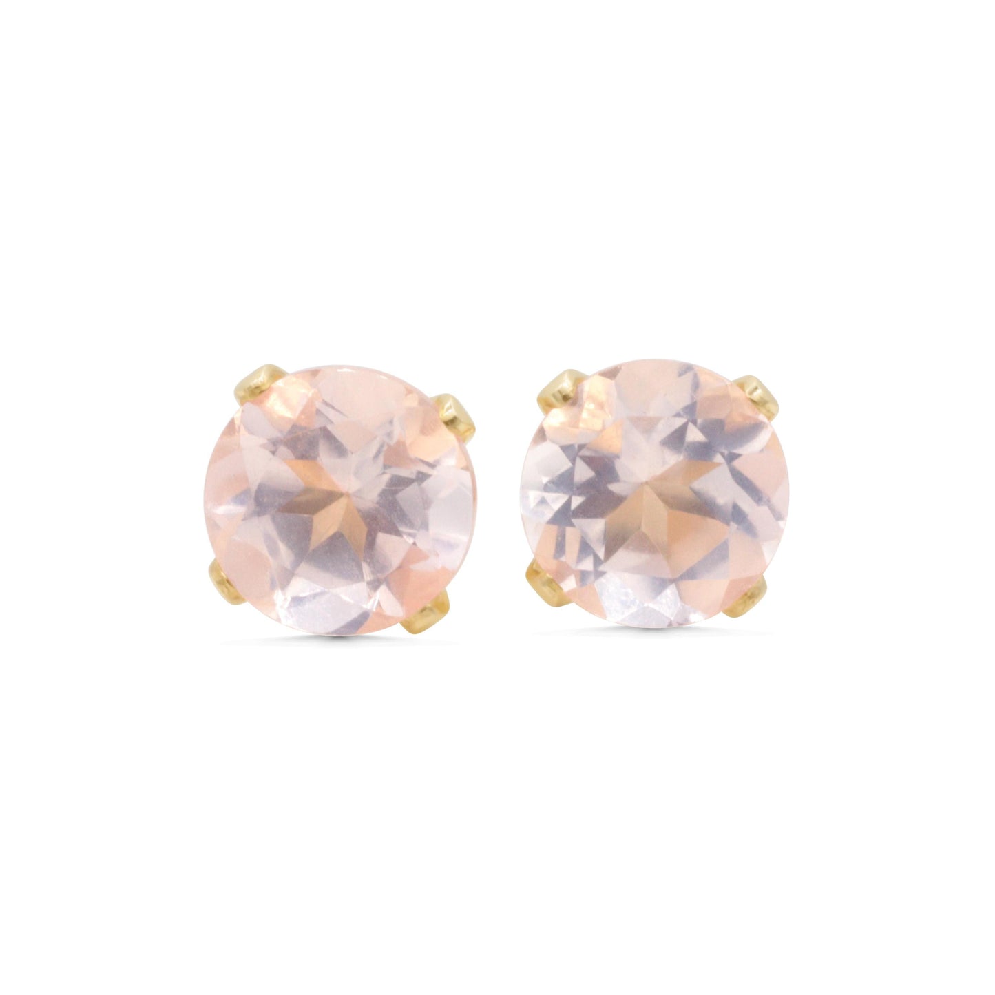 Rose Quartz Stud Earrings, 6mm Natural Gemstone Earrings, Sterling Silver or 14K Gold Filled, Pale Pink Rose Quartz Studs