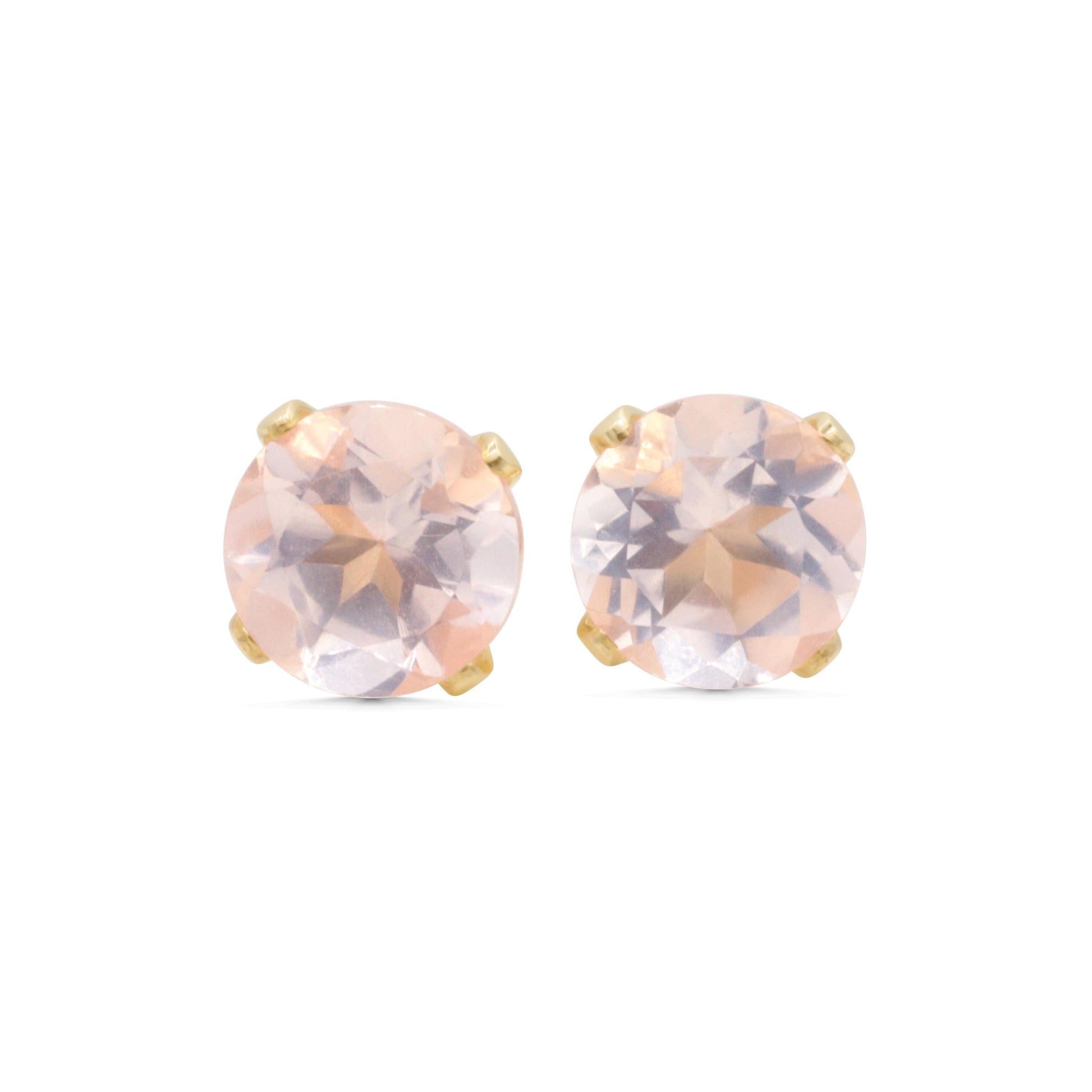 Rose Quartz Stud Earrings, 6mm Natural Gemstone Earrings, Sterling Silver or 14K Gold Filled, Pale Pink Rose Quartz Studs