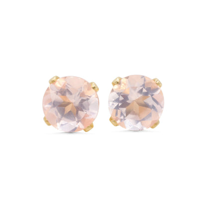 Rose Quartz Stud Earrings, 6mm Natural Gemstone Earrings, Sterling Silver or 14K Gold Filled, Pale Pink Rose Quartz Studs