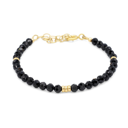 Sleek Black Spinel Bracelet – 14K gold filled