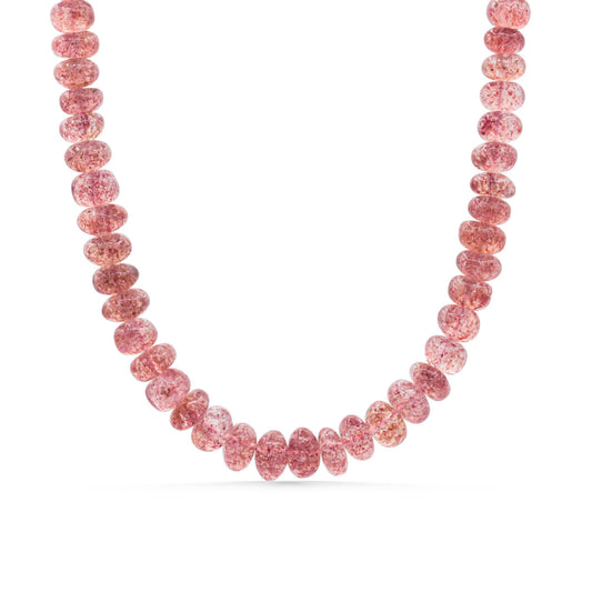 Strawberry Crush | Strawberry Quartz Necklace, Genuine Pink Quartz Necklace, 14K Gold Filled Jewelry, Love & Joy Necklace