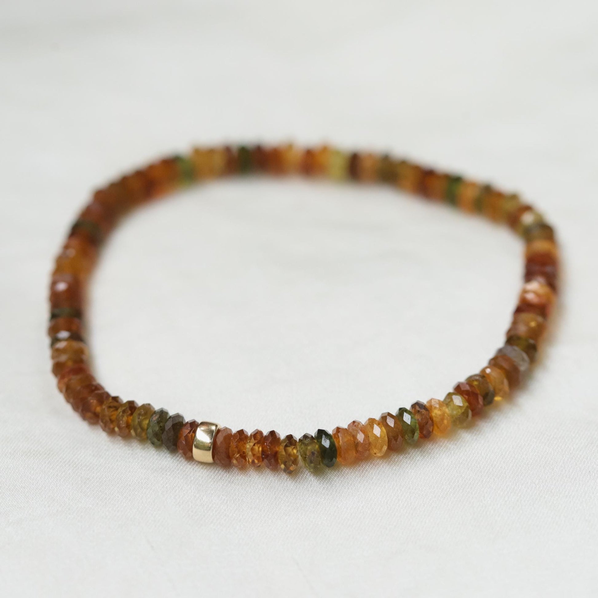Petro Tourmaline Bracelet, German Cut Faceted Natural Tourmaline, Sterling Silver or Solid 14K Gold, Earthy Gemstone Bracelet