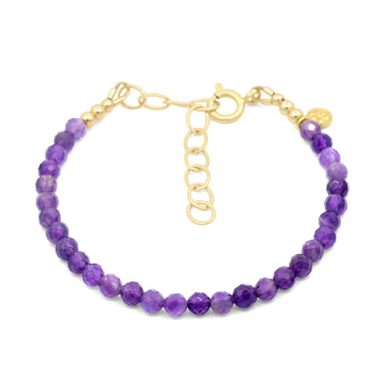 Amethyst smooth bracelet | Amethyst bracelet | Purple amethyst beaded bracelet [EBAP2043] | amethyst beaded bracelet | faceted amethyst