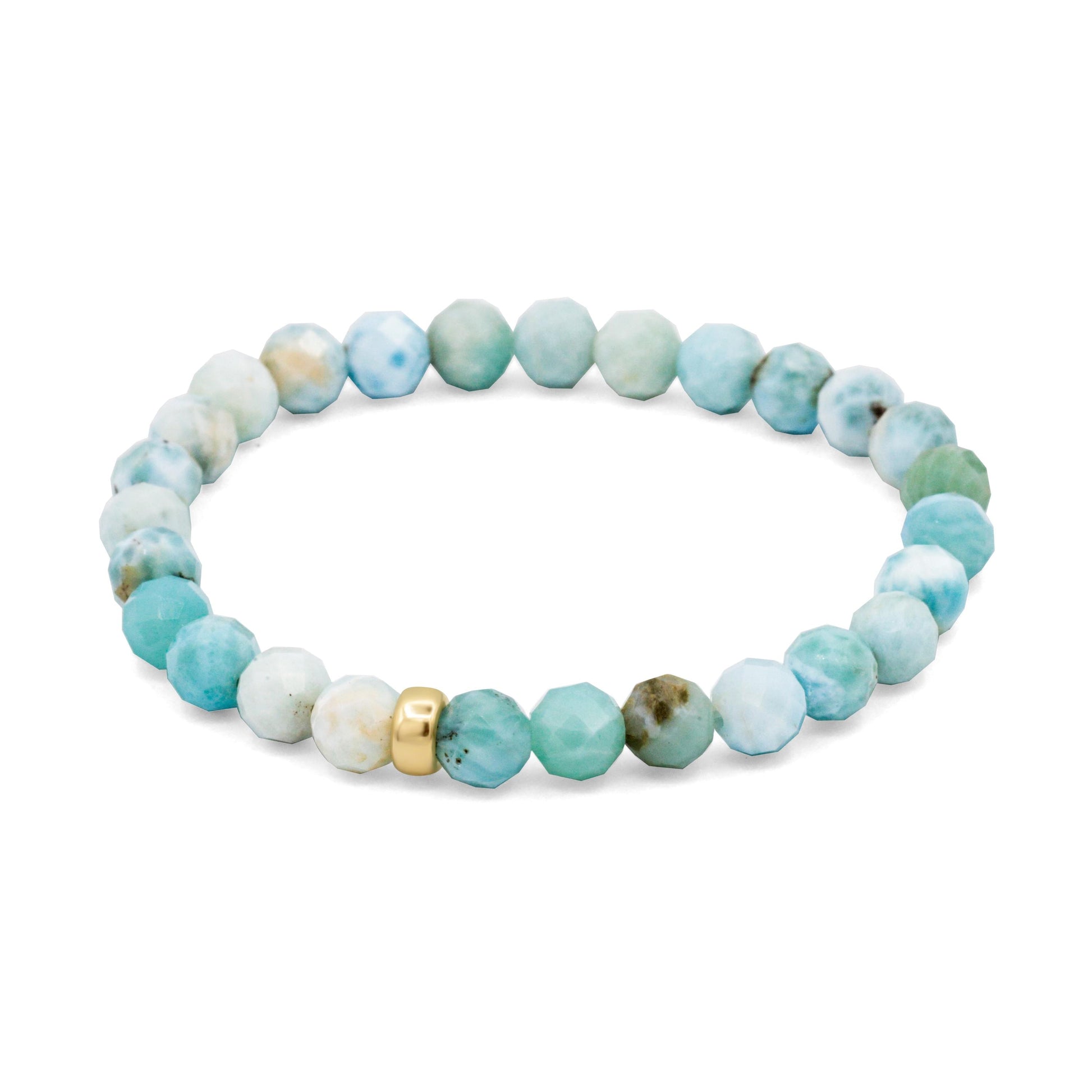 Catalina – Larimar Bracelet | Larimar Faceted Stretch Bracelet – Serenity, Clarity & Caribbean Blue