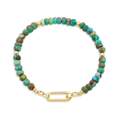 Earthy Turquoise Carabiner Bracelet
