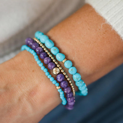 Charoite Bracelet 6mm - 14K