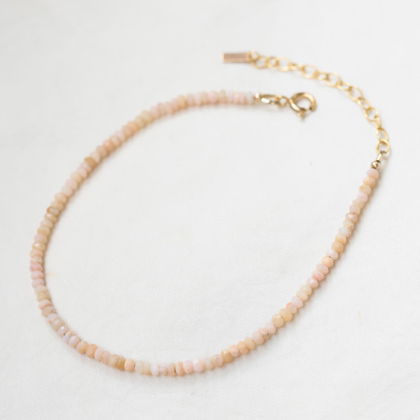 last one! Pink opal anklet | Beaded Pink Opal ankle bracelet | [EAPP1631] women's gemstone anklet | delicate opal anklet | Beachy