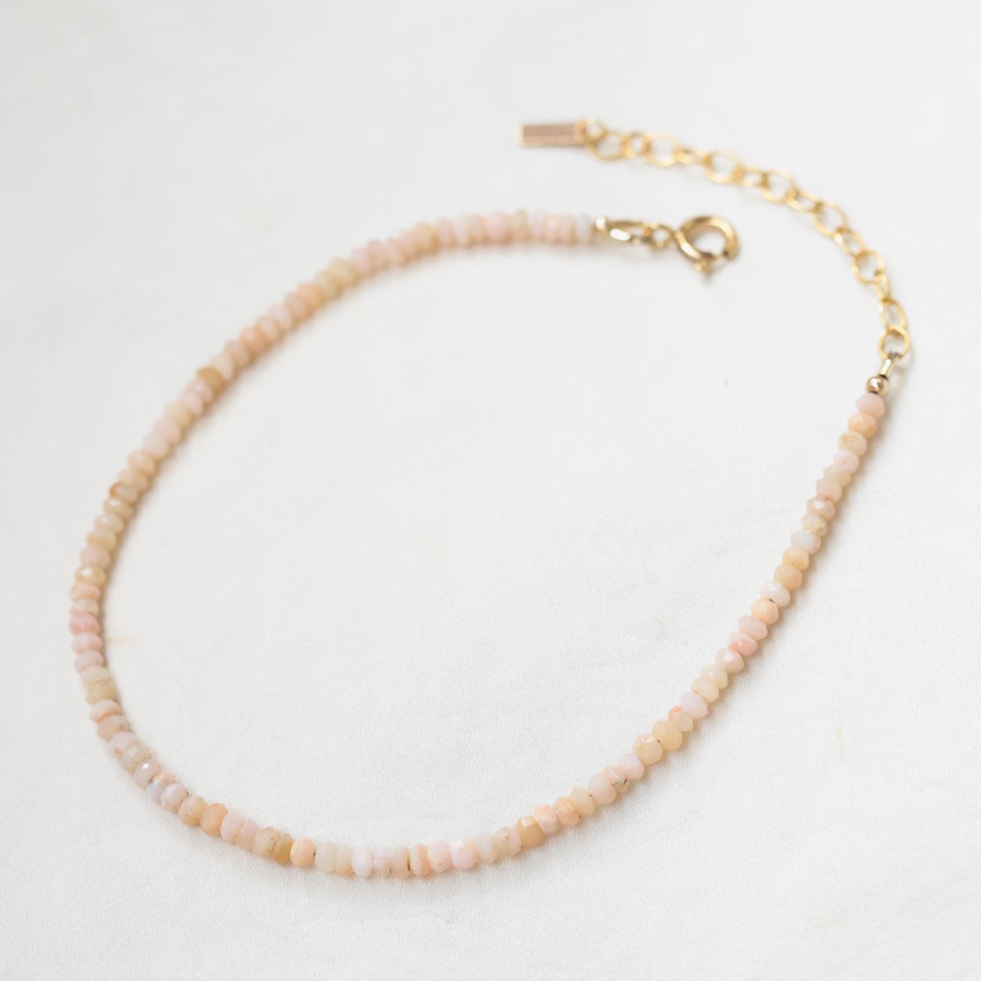 last one! Pink opal anklet | Beaded Pink Opal ankle bracelet | [EAPP1631] women's gemstone anklet | delicate opal anklet | Beachy