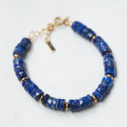 Lapis Lazuli Jewelry • Adjustable Gemstone Bracelet • Genuine Blue Lapis Bracelet • Layering Bracelet