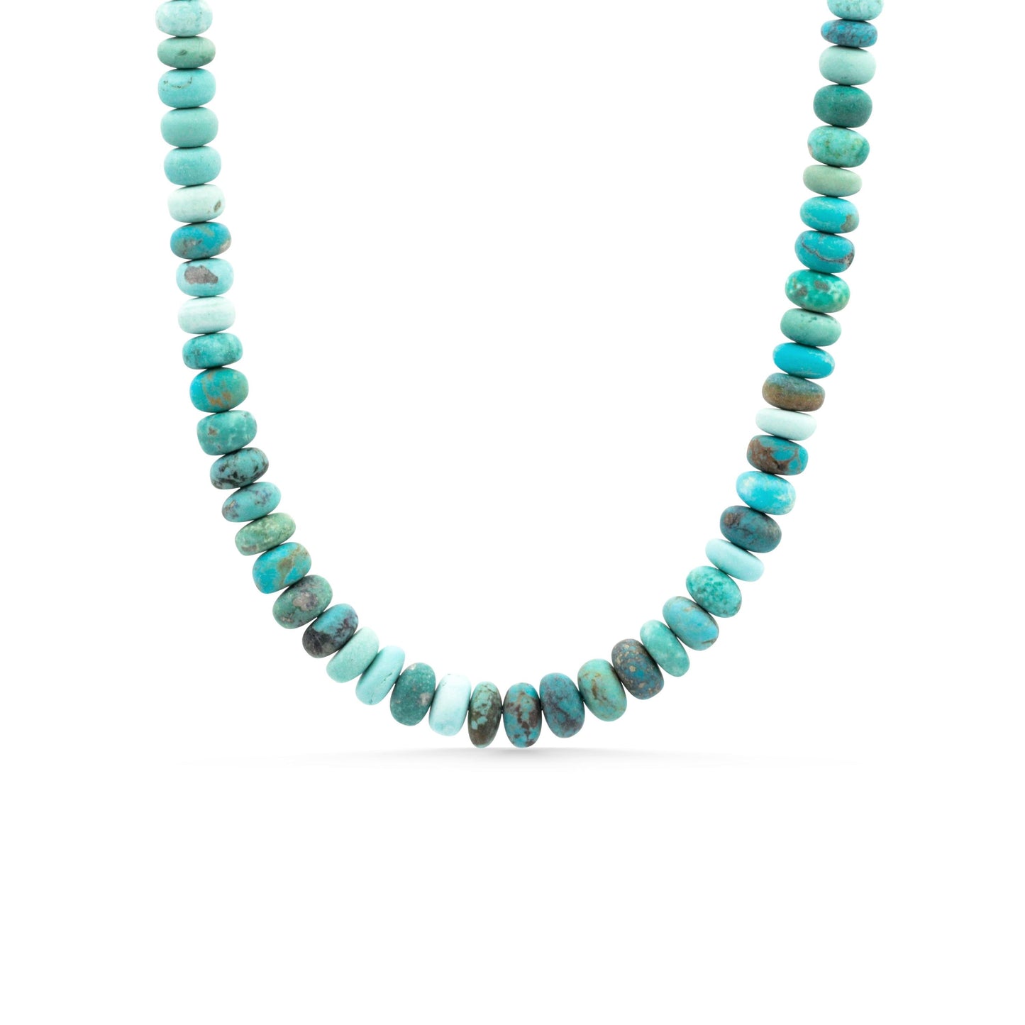 Dust and Sky Turquoise Necklace | Natural Turquoise Necklace, Graduated Turquoise Rondelle Necklace, Sterling Silver 14K Gold Filled 14K