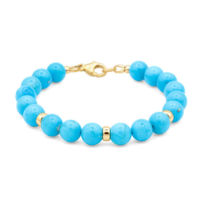 Arizona Blue Sleeping Beauty Bracelet | Sleeping Beauty Turquoise Bracelet, Arizona Turquoise Jewelry, Sterling Silver or Solid 14K Gold