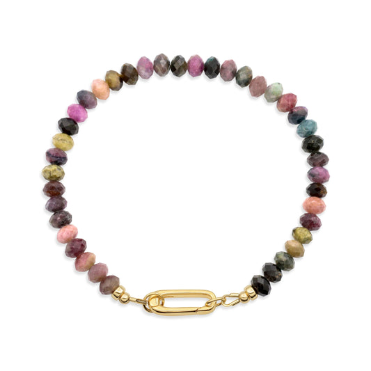 Multi Tourmaline Carabiner Bracelet