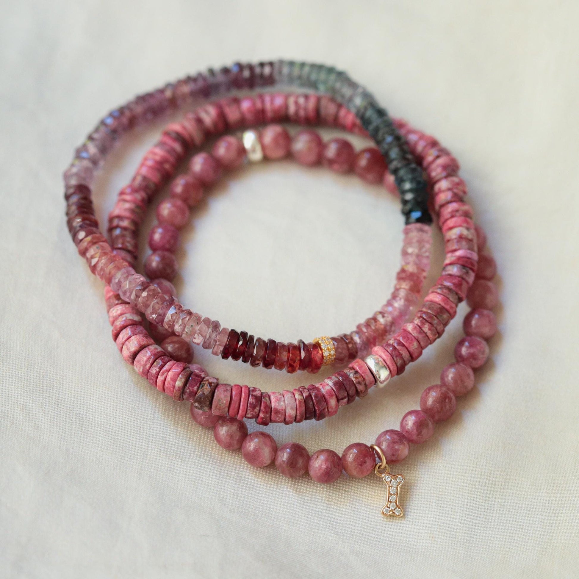 14K GOLD Pink Tourmaline Bracelet | Pink tourmaline beaded bracelet 5mm | Pink Tourmaline Jewelry | Dainty pink tourmaline