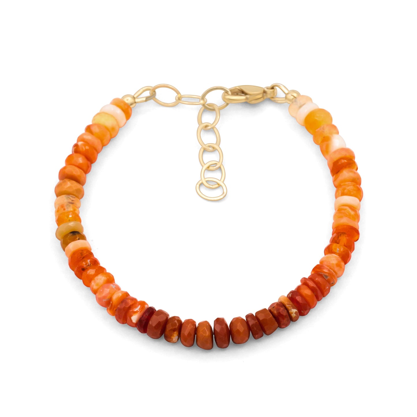 Mexican Fire Opal Bracelet, Genuine Fire Opal Bracelet, 5mm Faceted Gemstone Bracelet, Gold Filled Bracelet, Orange Opal Jewelry