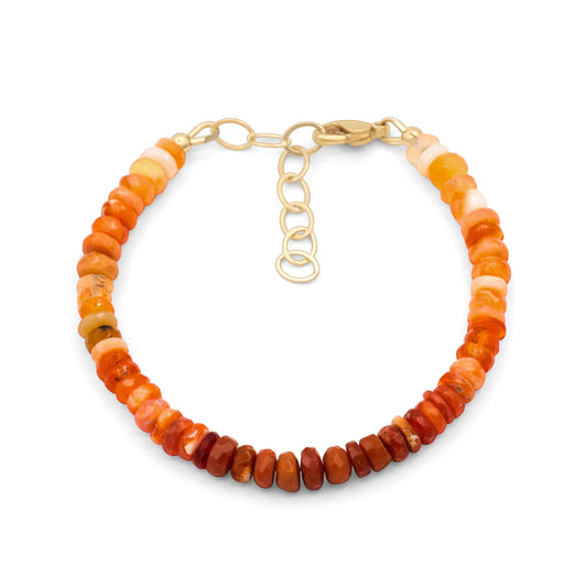 Mexican Fire Opal Bracelet, Genuine Fire Opal Bracelet, 5mm Faceted Gemstone Bracelet, Gold Filled Bracelet, Orange Opal Jewelry
