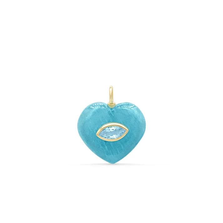 Portofino Amazonite & Blue Topaz Heart Pendant