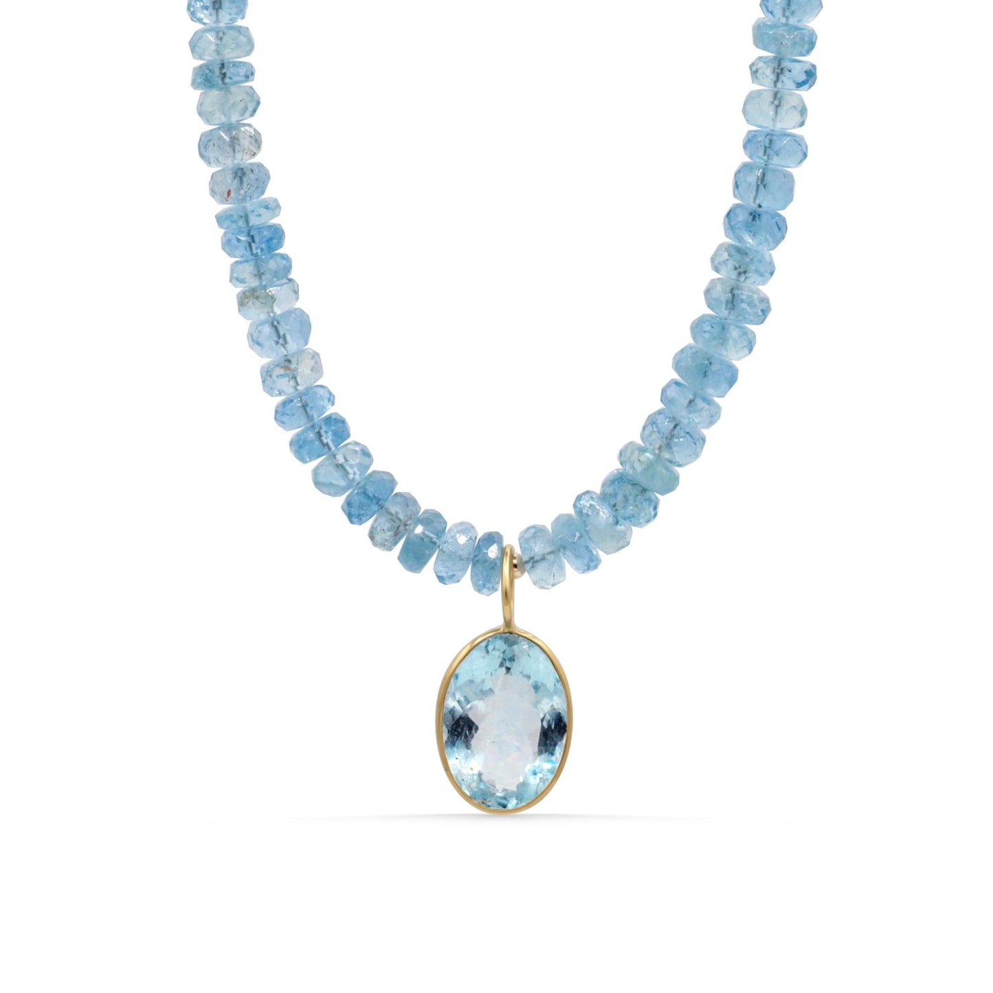 Thalassa Aquamarine Necklace, One of a Kind Aquamarine, Solid 14K Gold Necklace, Aquamarine Pendant, Goddess Jewelry, Gift for Her