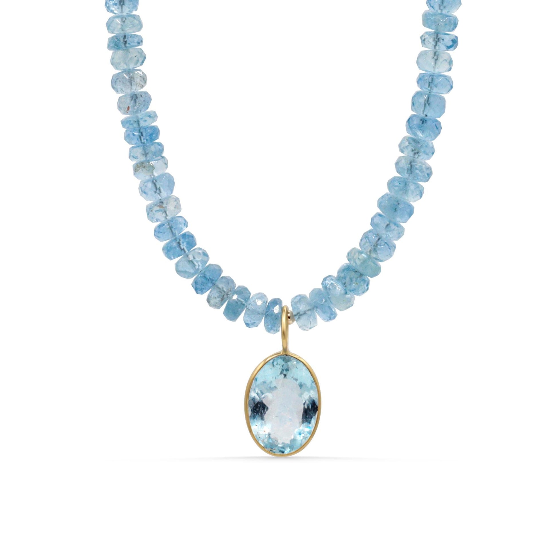 Thalassa Aquamarine Necklace, One of a Kind Aquamarine, Solid 14K Gold Necklace, Aquamarine Pendant, Goddess Jewelry, Gift for Her