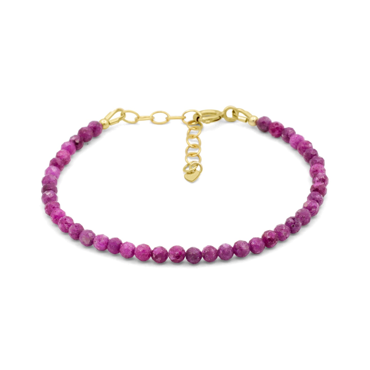 Ruby Bracelet, Natural Faceted Ruby Bracelet, 14K Gold Filled Jewelry, Adjustable Gemstone Bracelet, July Birthstone Gift for Her