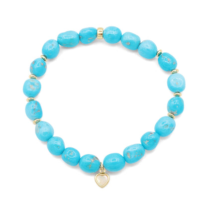 Blue Love Sleeping Beauty Bracelet | Extra large Turquoise beaded bracelet | sleeping beauty nugget turquoise, women's turquoise