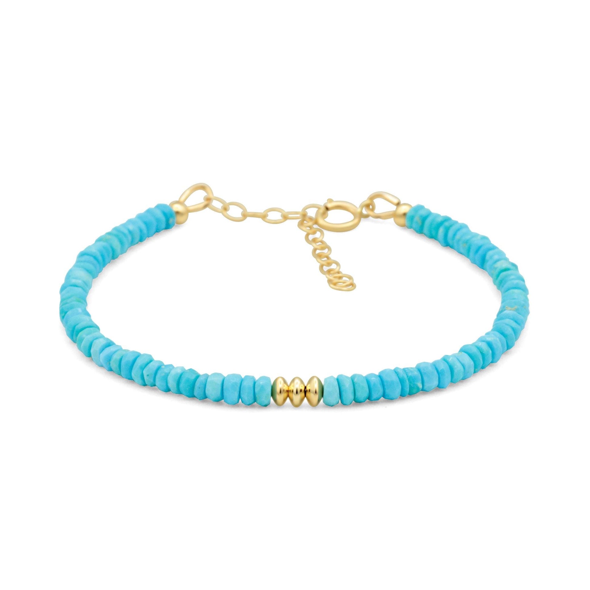 Sleeping beauty | turquoise beaded bracelet | Natural authentic turquoise | women's turquoise jewelry | turquoise