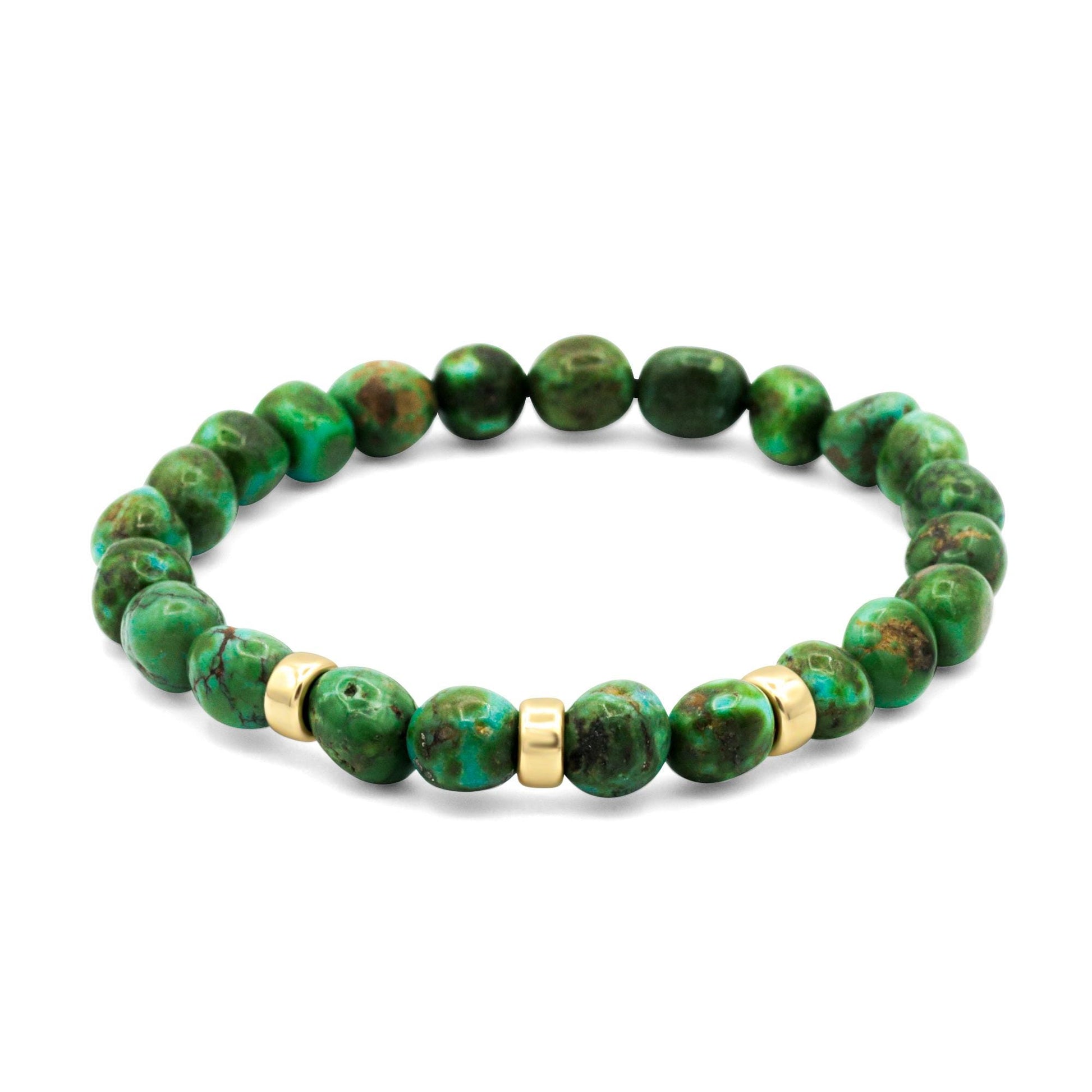 Sonoran Gold Turquoise Bracelet, Natural Turquoise Nugget Bracelet, Sterling Silver or 14K Gold, Unisex Gemstone Bracelet, Handmade Jewelry