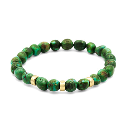 Sonoran Gold Turquoise Bracelet, Natural Turquoise Nugget Bracelet, Sterling Silver or 14K Gold, Unisex Gemstone Bracelet, Handmade Jewelry