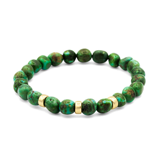 Sonoran Gold Turquoise Bracelet, Natural Turquoise Nugget Bracelet, Sterling Silver or 14K Gold, Unisex Gemstone Bracelet, Handmade Jewelry