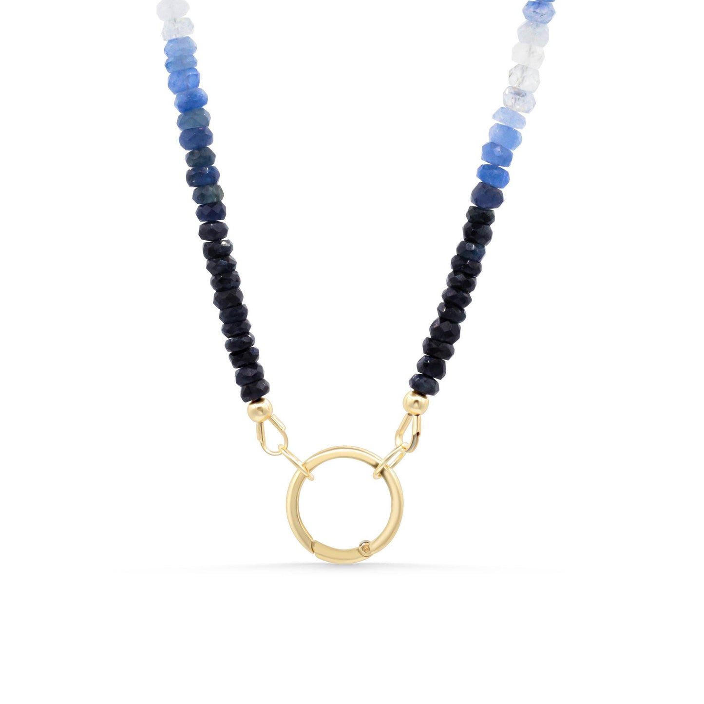 Eternal Ocean Blue Sapphire Necklace | Genuine Natural Sapphire | 18" Gold Filled | Interchangeable Charm Necklace