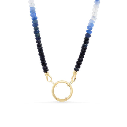Eternal Ocean Blue Sapphire Necklace | Genuine Natural Sapphire | 18" Gold Filled | Interchangeable Charm Necklace