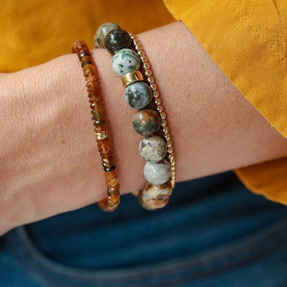 Petro Tourmaline Bracelet, German Cut Faceted Natural Tourmaline, Sterling Silver or Solid 14K Gold, Earthy Gemstone Bracelet