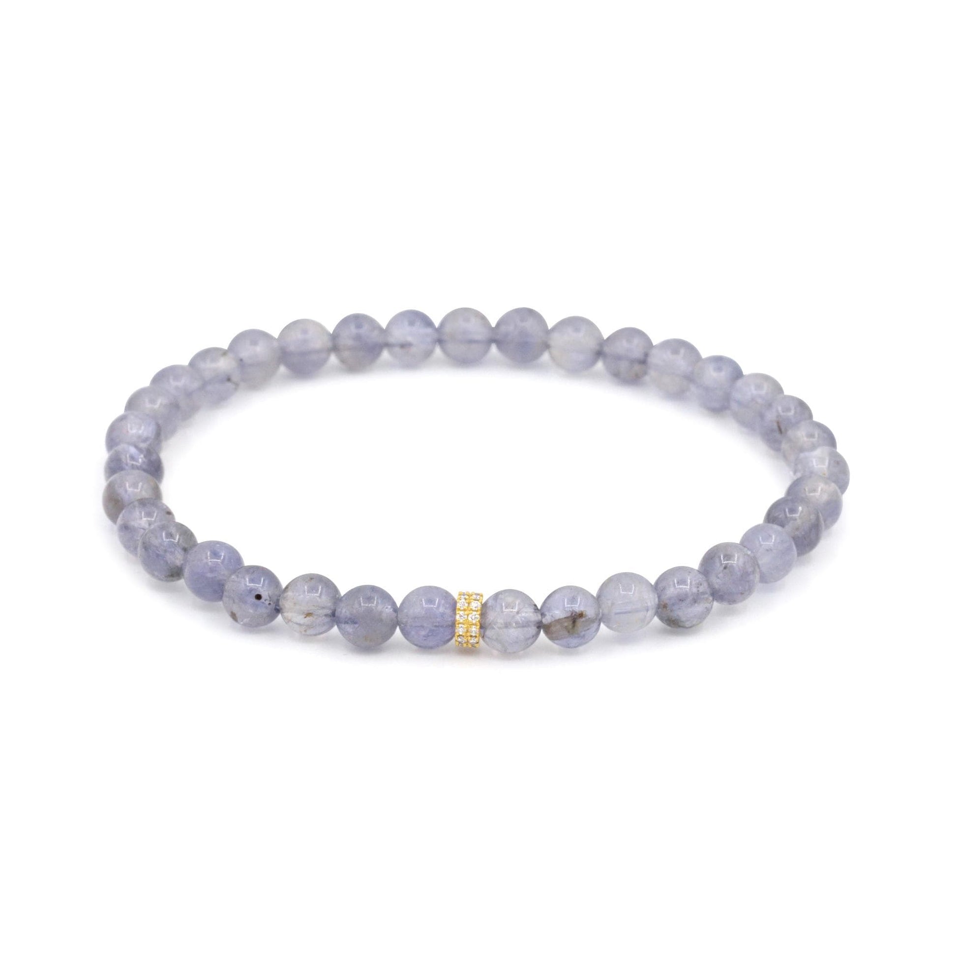 AAA+ Iolite Bracelet 10mm | Genuine AAAA+ Iolite beaded bracelet [EBIM1681] iolite gold filled | Natural iolite gemstone bracelet