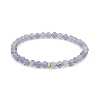 AAA+ Iolite Bracelet 10mm | Genuine AAAA+ Iolite beaded bracelet [EBIM1681] iolite gold filled | Natural iolite gemstone bracelet