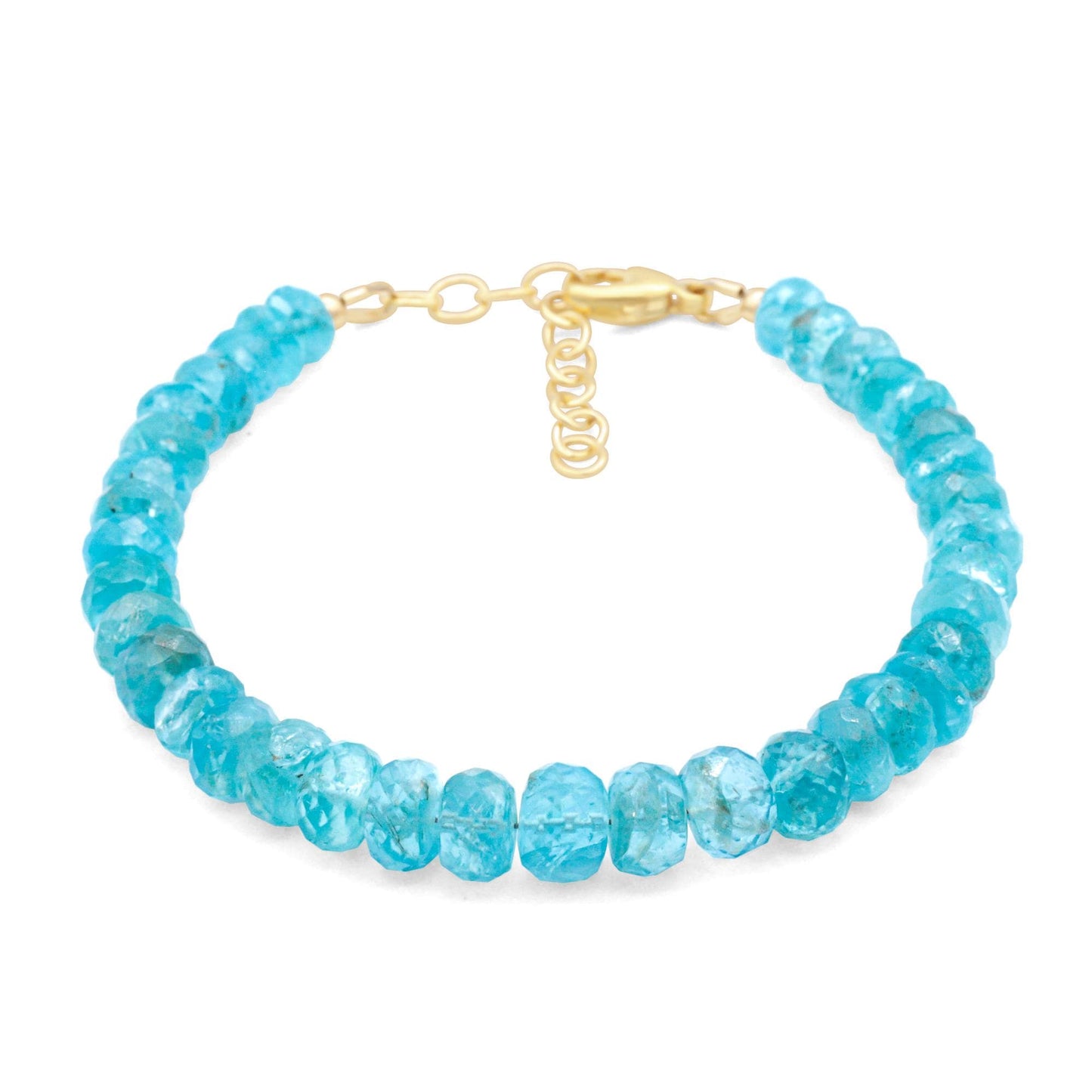 Apatite Bracelet, beaded apatite bracelet | Stunning faceted blue apatite bracelet, quality apatite jewelry, apatite