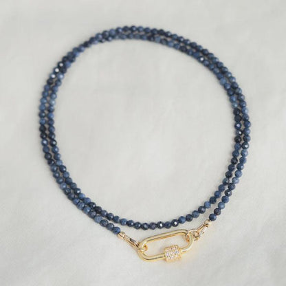 Blue Sapphire White Topaz necklace