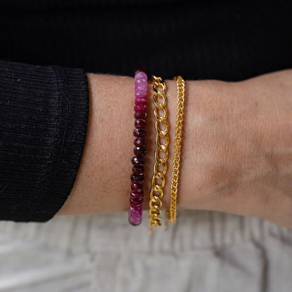 Ruby Ombré Bracelet – One of a Kind, Solid 14K Gold
