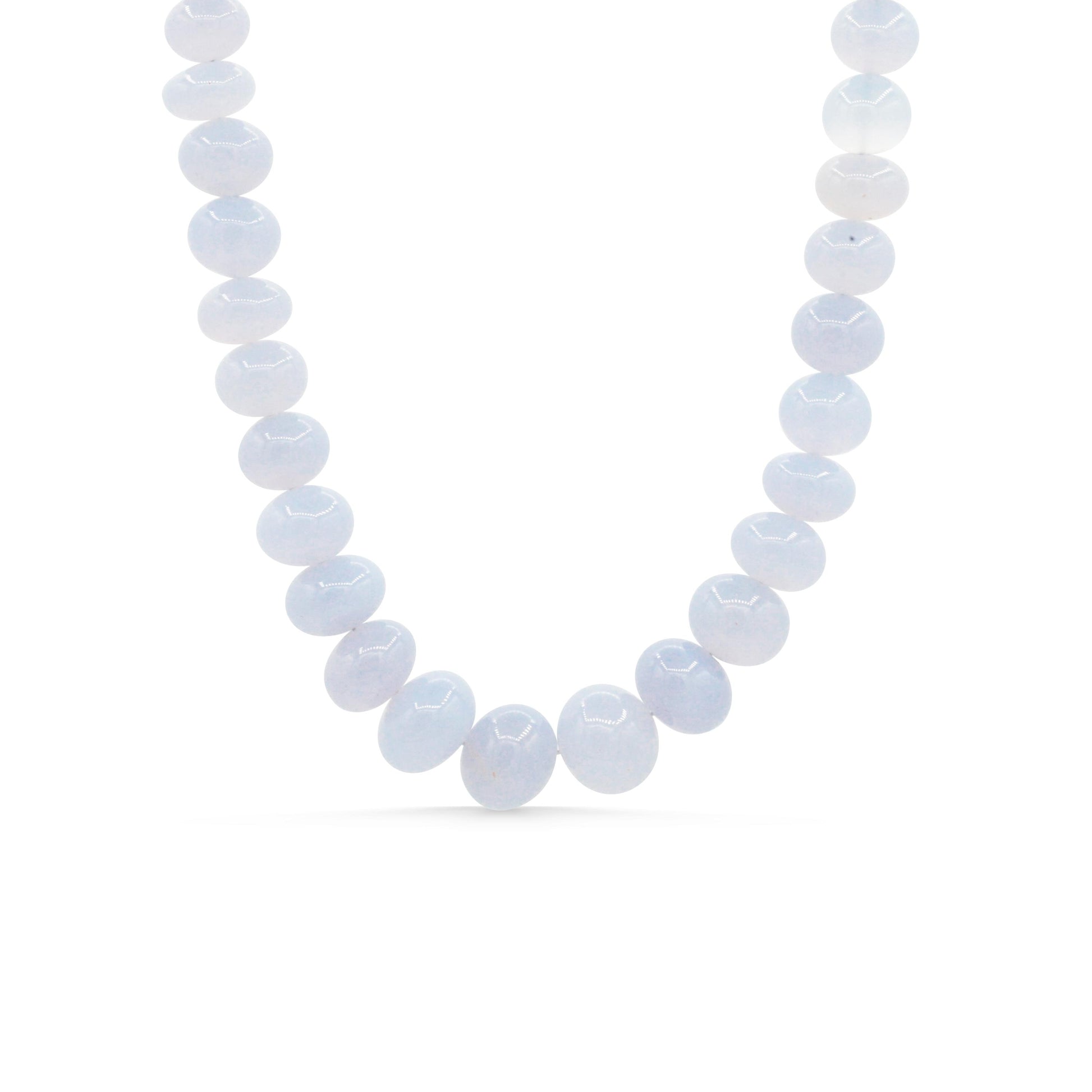 Celeste Blue Chalcedony Necklace. | Chalcedony necklace women's Chalcedony necklace | beaded