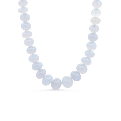 Celeste Blue Chalcedony Necklace. | Chalcedony necklace women's Chalcedony necklace | beaded