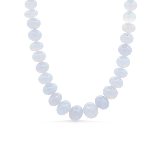 Celeste Blue Chalcedony Necklace. | Chalcedony necklace women's Chalcedony necklace | beaded